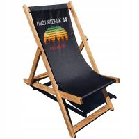 Leżak drewniany bukowy PREMIUM CZARNY z nadrukiem LOGO fullcolor CMYK do a4