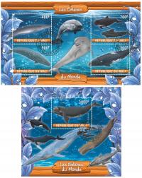WIELORYBY ssaki morskie Mali 2020 ark+bl #08214a-b