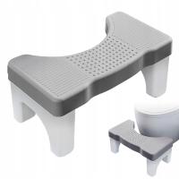 PODNÓŻEK TOALETOWY PODEST ŁAZIENKOWY STOŁEK TABORET SZARY SCHODEK DO TOALET