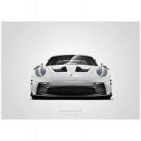 Plakat Porsche 911 GT3 RS przód 70x100cm obrazek do garażu samochodowy