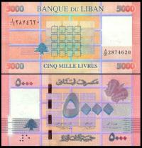 Liban 5000 Livres 2012 P-91a UNC