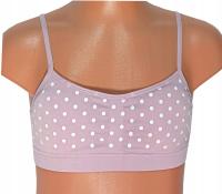 Top dziewczęcy bezszwowy wkładki, 8-10 pudrowy 3360