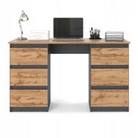 LUX стол антрацит WOTAN 120 см учебный стол 6 ящиков детский стол