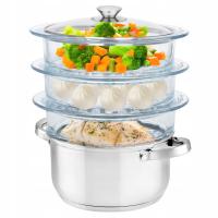 ПАРОВАРКА СТЕКЛЯННАЯ ПАРОВАРКА БЕЗ ЖИРА ИНДУКЦИЯ 3 СИТА