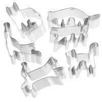 6SZT METALOWE FOREMKI DO CIASTEK W KSZTAŁCIE KOTA