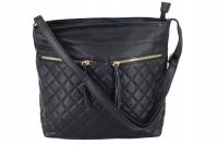 Torebka damska listonoszka klasyczna miękka z długim paskiem pikowana