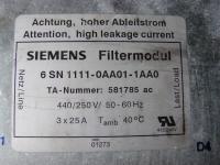 Siemens Filtr 3x25A 6 SN 1111-OAA01-1AAO