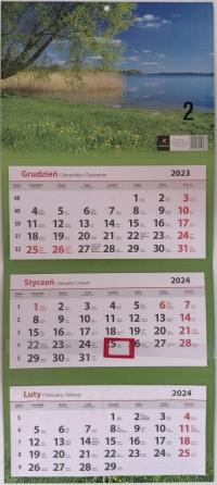 Трехсторонний настенный календарь на 2024 год