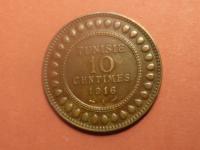 10 Centimes,1916r.Tunezja.