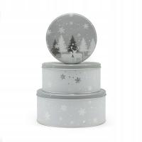 Puszki metalowe na ciastka pierniki Święta zestaw 3 sztuk