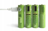 Батареи ПАЛОЧКИОТРЫ заряжаются с помощью кабеля USB-C AA 4 шт