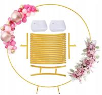 Stelaż do balonów Stojak OKRĄGŁY WESELE METALOWY 2m ścianka KOŁO 2xGRATIS