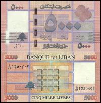 LIBAN, 5000 LIVRES 2014 Pick 91b