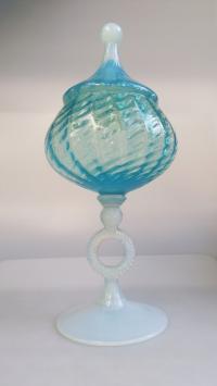 УНИКАЛЬНАЯ СТЕКЛЯННАЯ ЧАША ЭМПОЛИ ИТАЛИЯ 60-Х ГОДОВ