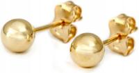 Золотые серьги-гвоздики 585 шарики 4 мм для стержня шарики круглые 14k