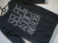 SZARA tunika dresowa bluza brokatowe napisy r.146