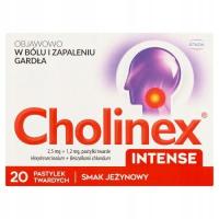 CHOLINEX INTENSE smak miodowo-cytrynowy, 20 tabletek