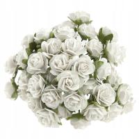 50шт 10мм белые бумажные цветы соцветия свадьба Причастие