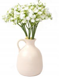 Wazon ceramiczny naturalny 15 cm butelka pojemnik na kwiaty