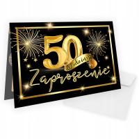Приглашения на 50-й день рождения золотые воздушные шары / конверт WB_43