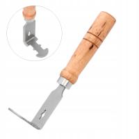 Skrobak czyścik do ramek beleczek pszczelich nierdzewny z rączka drewnianą