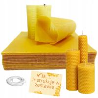 Набор для изготовления свечей из пчелиного воска, 10 листов, фитили и инструкции