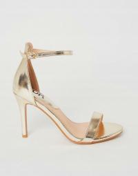 ZŁOTE METALICZNE BUTY SANDAŁY OBCAS SZPILKI WIDE FIT