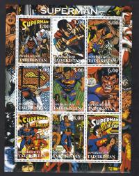 SUPERMAN FILM - znaczki pocztowe, blok.