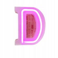 Świecące litery 15cm stojące wiszące LED - D róż