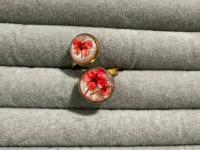 Ręcznie robiony pierścionek z żywicy – unikalna biżuteria - suszone kwiaty