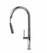 Bateria wysoka kuchenna zlewozmywakowa z wyciąganą wylewką chrom połysk