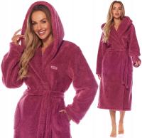 DŁUGI GRUBY CIEPŁY PUCHOWY DAMSKI SZLAFROK PODOMKA S