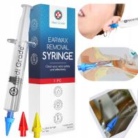 PROFESJONALNY ZESTAW DO PŁUKANIA USZU ZE STRZYKAWKĄ MIĘKKIE KOŃCÓWKI