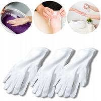 3 Pary Rękawiczki Kosmetyczne Bawełniane Rękawice Białe Do Pielęgnacji Dłon