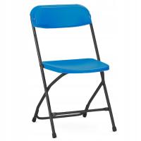 Krzesło PLASTIKOWE imprezy plenerowe składane POLYFOLD niebieski Nowy Styl