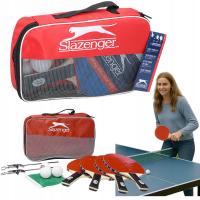 4x RAKIETKA 4x PIŁKA 1x SIATKA Zestaw do tenisa stołowego ping-ponga