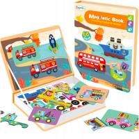 Magnetyczna układanka Magnetyczne Pojazdy dla dzieci Magnetic Book Puzzle