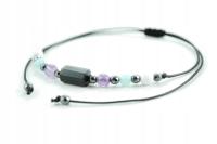 Bransoletka celebrytka czarny TURMALIN + znak zodiaku WAGA zodiak