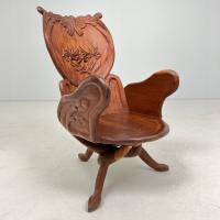 Antyczne krzesło rzeźbione, drewniane 50x60x97 cm