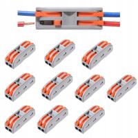10x SZYBKOZŁĄCZKA PRZELOTOWA 2x2 UNIWERSALNA KOSTKA KABLOWA ELEKTRYCZNA