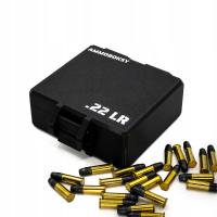 AMMOBOKSY Pudełko pojemnik skrzynka na amunicję .22LR na 100 szt. Czarne