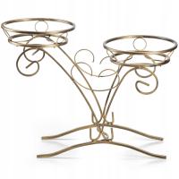 KWIETNIK NA KWIATY STOJAK METALOWY STOJĄCY TARAS BALKON LOFT ZŁOTY 49 CM