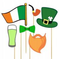 FOTOGADŻETY do fotobudki ŚWIĘTY PATRYK mix DZIEŃ ŚWIĘTEGO PATRYKA x6