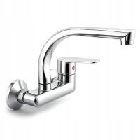 СМЕСИТЕЛЬ ДЛЯ КУХНИ, НАСТЕННЫЙ ПОВОРОТНЫЙ КРАН С ДЛИННЫМ НОСИКОМ, ОДНОРЫЧАЖНЫЙ