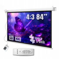 Ekran projekcyjny Elektryczny PREMIUM 84 cale 4K 4:3 Spacetronik +PILOT