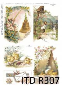 Papier do decoupage A4 - ITD Collection - ryżowy, R307