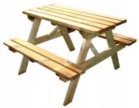 Stolik piknikowy ogrodowy drewniany dla dzieci stół z ławkami