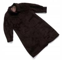 ДЛИННОЕ КОРИЧНЕВОЕ ПАЛЬТО ИЗ НАТУРАЛЬНОГО МЕХА АЛЬПАКА 42/44