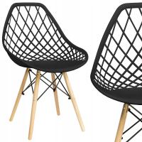 Пластиковый ажурный современный стул для гостиной кухни столовой черный