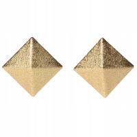 Klipsy do uszu złote romby błyszczące